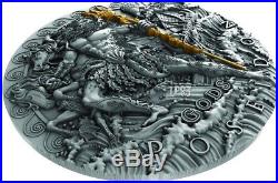 Niue 2018 2 Oz Silver $2 POSEIDON, GREEK GOD OF OCEANS Ultra High Relief Coin