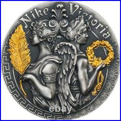 Niue 2018 2 Oz Silver VICTORIA AND NIKE Goddesses Coin