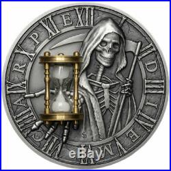 Niue 2018 CARPE DIEM Grim Reaper Sand Hourglass 2 Oz 5$ Silver Coin