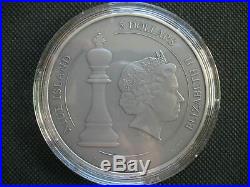 Niue 2018 Chess Antiqued Silver Coin 2oz COA