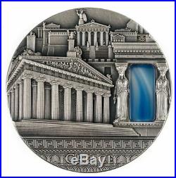 Niue 2018 GREECE Imperial Art Citrine Crystal 2 Oz $2 Silver Coin