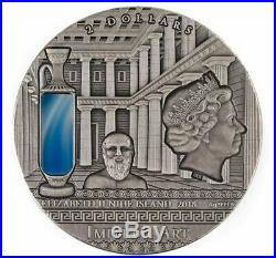 Niue 2018 GREECE Imperial Art Citrine Crystal 2 Oz $2 Silver Coin