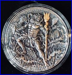 Niue 2018 POSEIDON 2nd coin in GODS Series 2oz Silver Detailed Ultra High Relief
