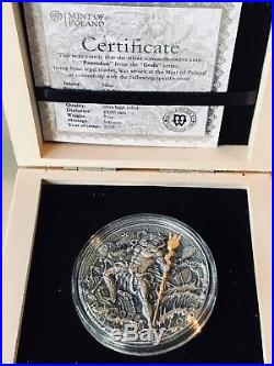 Niue 2018 POSEIDON 2nd coin in GODS Series 2oz Silver Detailed Ultra High Relief