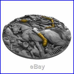 Niue 2018 White Horse Four Horsemen of Apocalypse 2oz 5$ Antique finish Ag Coin