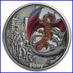 Niue 2019 2 OZ Silver Proof Coin- Dragons The Red Dragons