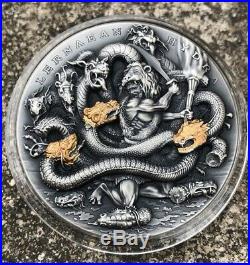 Niue 2019 2 Oz Silver $5 TWELVE LABOURS OF HERCULES Lernaean Hydra Coin