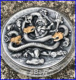 Niue 2019 2 Oz Silver $5 TWELVE LABOURS OF HERCULES Lernaean Hydra Coin