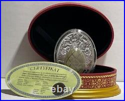 Niue 2019 Imperial Faberge DIAMOND TRELLIS Egg 56.56g Silver Proof Coin Only 999