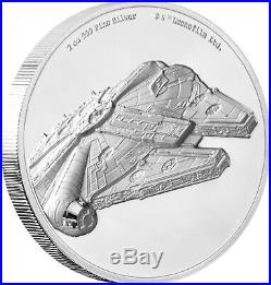 Niue -2019 Silver $5 Proof Coin- 2 OZ Silver Star Wars Millennium Falcon