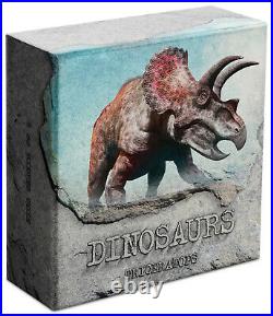 Niue 2020 1 OZ Silver Proof Coin- Dinosaurs Triceratops