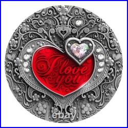 Niue 2020 $2 I Love You 2 oz Silver Coin