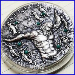 Niue 2020 Titans Atlas Glow in the Dark $2 silver coin 2 oz