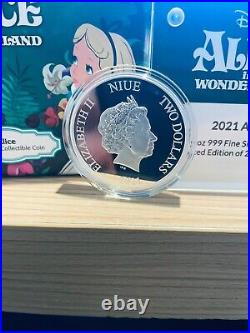 Niue 2021 1 Oz Silver Proof Coin Disney Alice in Wonderland Alice