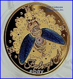 Niue 2021 Beetle Watch Faberge Art 24k-Plated Silver Coin