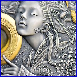 Niue 2021 Divine Faces Of The Sun Amaterasu $5 silver coin 3 oz