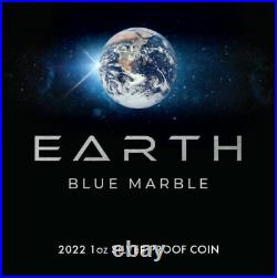 Niue 2022 1$ Earth BLUE MARBLE Apollo Mission 17 Moon Space 1oz Silver Coin