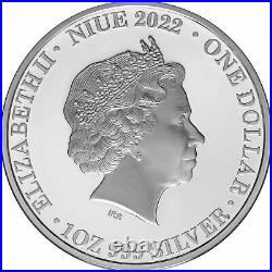 Niue 2022 1$ Earth BLUE MARBLE Apollo Mission 17 Moon Space 1oz Silver Coin