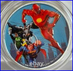 Niue 2022 DC Comics Flash Justice League Edition 1 oz Silver Color Coin with COA