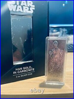 Niue- 2022- Star Wars- Han SoloT in Carbonite 3 OZ Silver Proof Coin