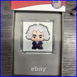 Niue 2022 Thomas Jefferson Chibi Coin 1 oz Silver 2 Dollars New Zealand Mint