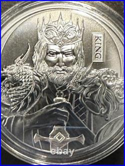 Niue 2023 Chess King Lion Dragon $1 1 Oz Pure Silver Black Proof OGP MINTAGE 999