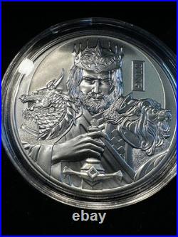 Niue 2023 Chess King Lion Dragon $1 1 Oz Pure Silver Black Proof OGP MINTAGE 999