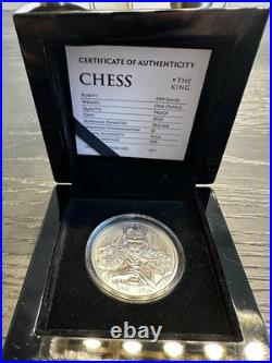 Niue 2023 Chess King Lion Dragon $1 1 Oz Pure Silver Black Proof OGP MINTAGE 999