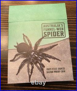 Niue 2023 Funnel Web Spider $10 5 Oz Pure Silver Proof Ultra High 3D Relief OGP
