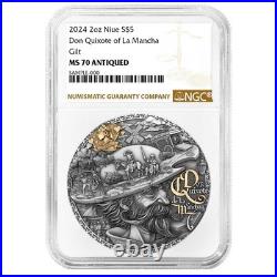 Niue 2024 $5 2-oz Don Quixote de la Mancha Silver Coin by T&S Coin NGC MS70