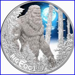 Niue 2024 BIGFOOT Sasquatch $1 1 Troy Oz Pure Silver Color Proof OGP-MINTAGE 750