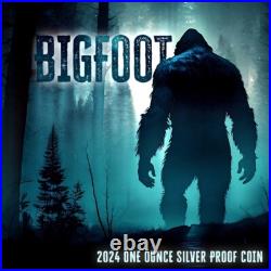 Niue 2024 BIGFOOT Sasquatch $1 1 Troy Oz Pure Silver Color Proof OGP-MINTAGE 750