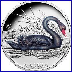 Niue 2024 BLACK SWAN John Gould Birds of Australia $1 1 Oz Pure Silver Proof OGP