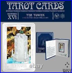 Niue 2024 Tarot Cards The Tower 1 oz Silver Coin