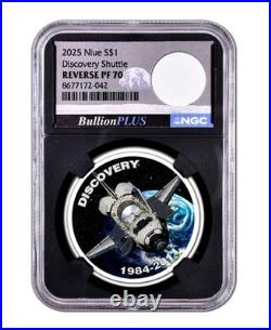 Niue 2025 Discovery Space Shuttle Flown Payload Bay Liner NGC PF70 1 oz Silver