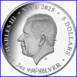 Niue 2025 GREEN SEA TURTLE-Natures Window $5 2 Oz Silver Proof Color-MINTAGE 500