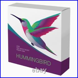 Niue 2025 Hypnotic HUMMINGBIRDS & HIBISCUS $1 1 Oz Pure Silver Prf MINTAGE 750