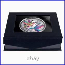 Niue 2025 Hypnotic HUMMINGBIRDS & HIBISCUS $1 1 Oz Pure Silver Prf MINTAGE 750 Niue 2025 Hypnotic HUMMINGBIRDS & HIBISCUS $1 1 Oz Pure Silver Prf MINTAGE 750