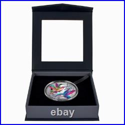 Niue 2025 Hypnotic HUMMINGBIRDS & HIBISCUS $1 1 Oz Pure Silver Prf MINTAGE 750