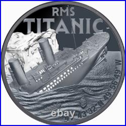Niue 2025 RMS TITANIC Discovery 1985 40th $1 Oz Silver Black Proof-MINTAGE 800 Niue 2025 RMS TITANIC Discovery 1985 40th $1 Oz Silver Black Proof-MINTAGE 800