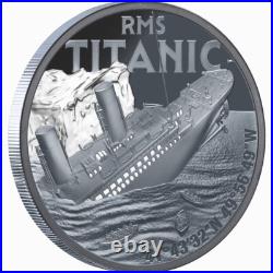 Niue 2025 RMS TITANIC Discovery 1985 40th $1 Oz Silver Black Proof-MINTAGE 800 Niue 2025 RMS TITANIC Discovery 1985 40th $1 Oz Silver Black Proof-MINTAGE 800