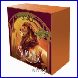 Niue 2025 SUMMER Lion on Savanna Four Seasons $1 1 Troy Oz Pure Silver Proof OGP Niue 2025 SUMMER Lion on Savanna Four Seasons $1 1 Troy Oz Pure Silver Proof OGP