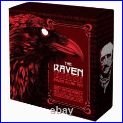 Niue 2025 THE RAVEN Edgar Allan Poe $5 2 Oz Silver Black Proof-MINTAGE ONLY 299