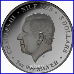 Niue 2025 THE RAVEN Edgar Allan Poe $5 2 Oz Silver Black Proof-MINTAGE ONLY 299