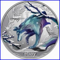 Niue 2025 Wild WINTER WOLF Four Seasons Raven Dire $1 1 Oz Pure Silver Proof OGP