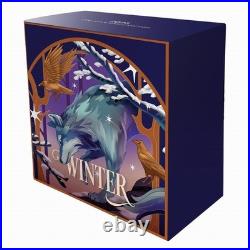 Niue 2025 Wild WINTER WOLF Four Seasons Raven Dire $1 1 Oz Pure Silver Proof OGP