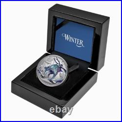 Niue 2025 Wild WINTER WOLF Four Seasons Raven Dire $1 1 Oz Pure Silver Proof OGP