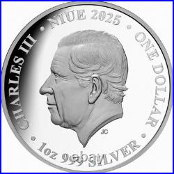 Niue 2025 Wild WINTER WOLF Four Seasons Raven Dire $1 1 Oz Pure Silver Proof OGP