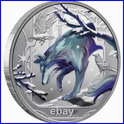 Niue 2025 Wild WINTER WOLF Four Seasons Raven Dire $1 1 Oz Pure Silver Proof OGP