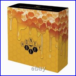 Niue 2026 HONEY BEE & Hive $10 5 Oz Pure Silver GILDED BLACK PROOF-MINTAGE 350